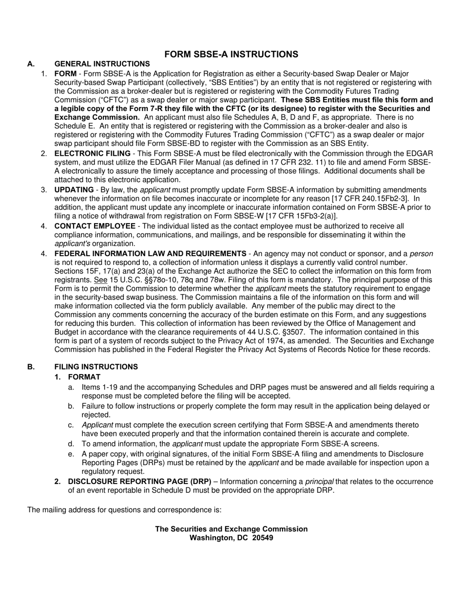 SEC Form 2925 (SBSE-A) Application for Registration of Security-Based Swap Dealers and Major Security-Based Swap Participants That Are Registered or Registering With the Commodity Futures Trading Commission as a Swap Dealer, Page 2