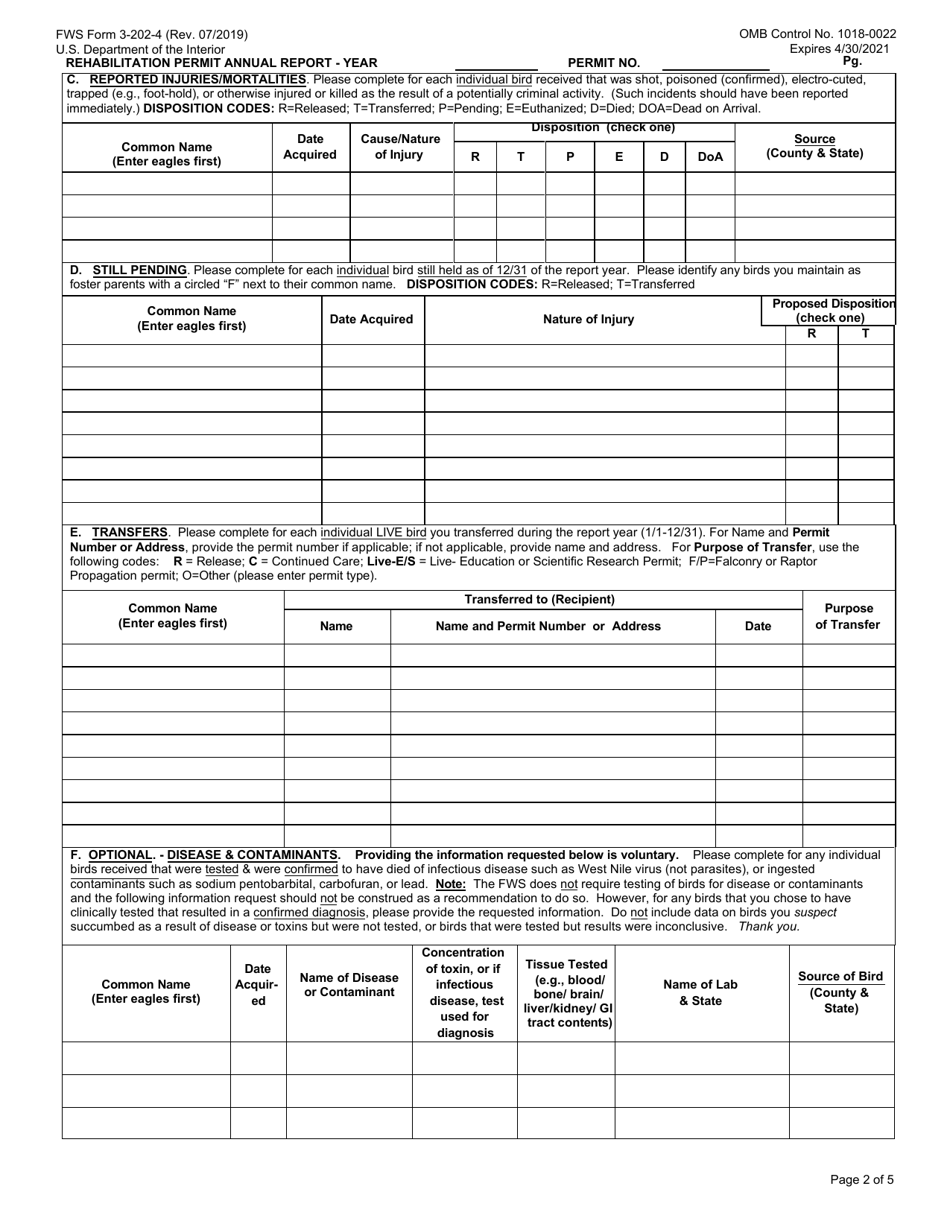 FWS Form 3-202-4 Download Fillable PDF Or Fill Online Migratory Bird ...