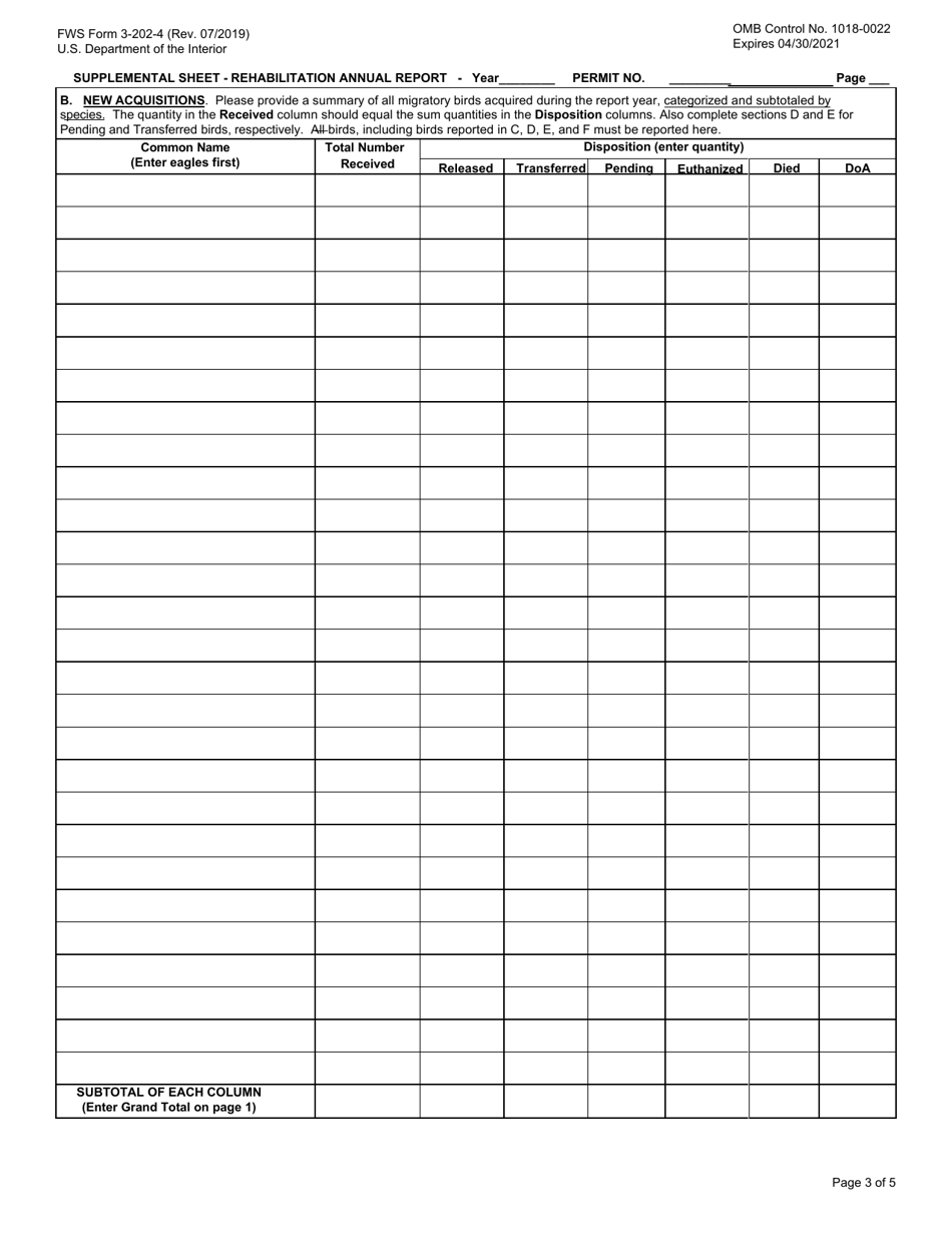 FWS Form 3-202-4 Download Fillable PDF or Fill Online Migratory Bird ...