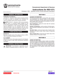 Form REV-571 Schedule C-SB Qualified Family-Owned Business Exemption - Pennsylvania, Page 3