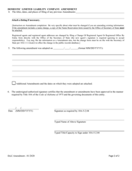Domestic Limited Liability Company Certificate of Amendment - Alabama, Page 2