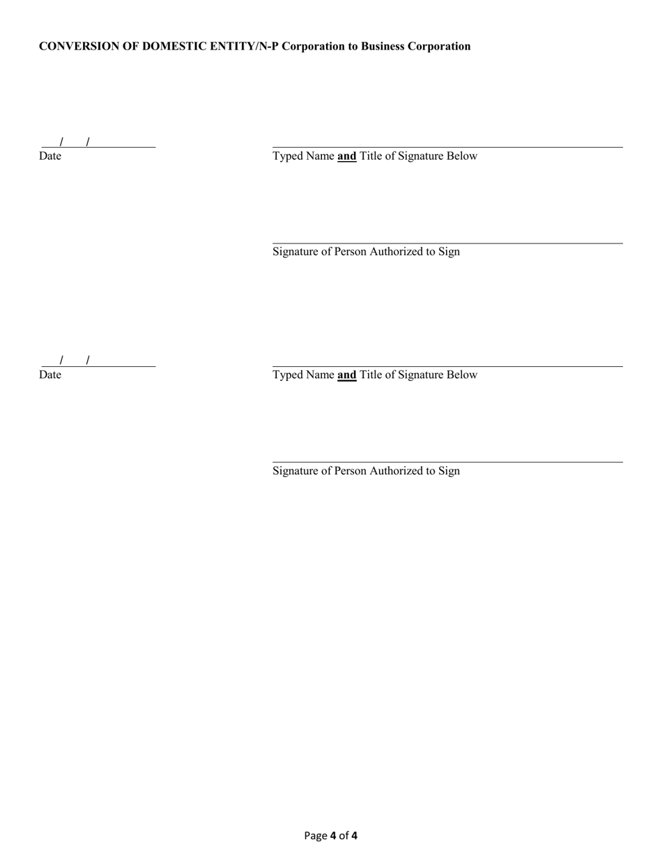 Conversion of a Domestic Entity - Non Profit Corporation to Business Corporation - Alabama, Page 4