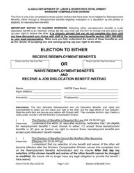 Document preview: Form 07-6153 Reemployment, Election to Either Receive Reemployment Benefits or Waive Reemployment Benefits and Receive a Job Dislocation Benefit Instead - Alaska