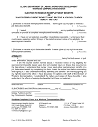 Form 07-6153 Reemployment, Election to Either Receive Reemployment Benefits or Waive Reemployment Benefits and Receive a Job Dislocation Benefit Instead - Alaska, Page 4