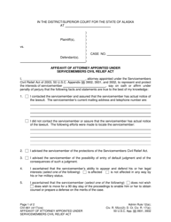 Form CIV-661 Affidavit of Attorney Appointed Under Servicemembers Civil Relief Act - Alaska