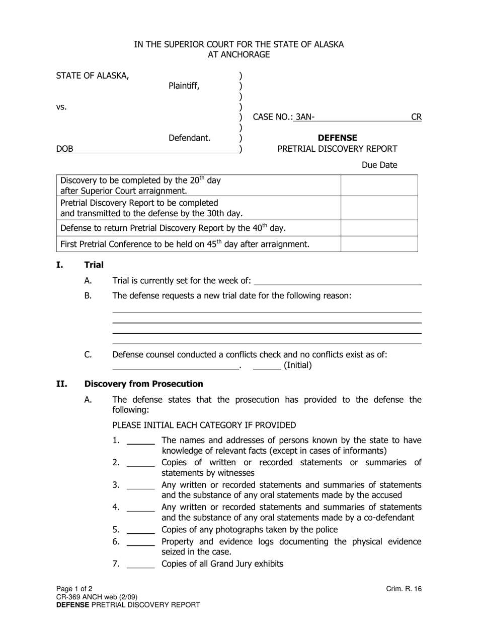 Form CR-369 - Fill Out, Sign Online and Download Fillable PDF ...