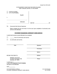 Document preview: Form CR-776 Statement Regarding Community Work Service - Ketchikan, Alaska