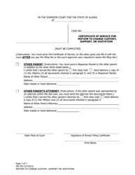 Form DR-705 &quot;Motion to Change Alaska Order About Custody, Support or Visitation&quot; - Alaska, Page 7