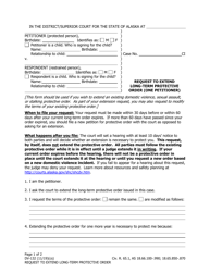 Form DV-132 Request to Extend Long-Term Protective Order (One Petitioner) - Alaska