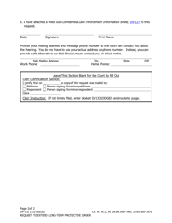 Form DV-132 Request to Extend Long-Term Protective Order (One Petitioner) - Alaska, Page 2