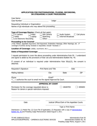 Document preview: Form TF-945 Application for Photographing, Filming, Recording, or Streaming a Court Proceeding - Juneau, Alaska