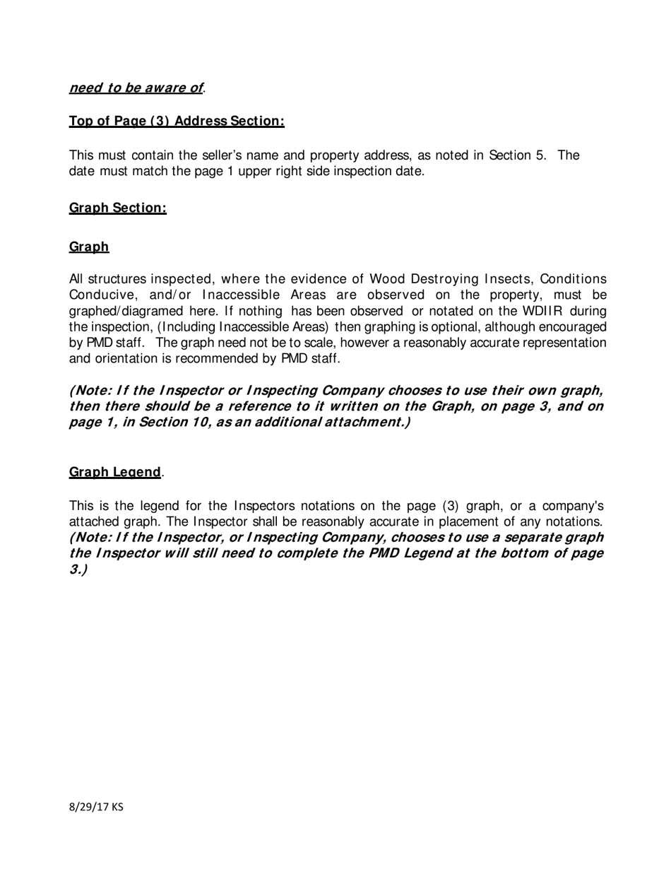 Instructions for Wood Destroying Insect Inspection Report - Arizona, Page 9