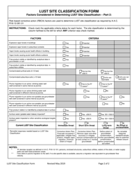 Lust Site Classification Form - Arizona, Page 2