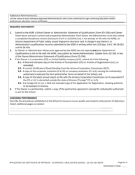 Form ED-100 Real Estate School Certification Approval Application - Arizona, Page 2