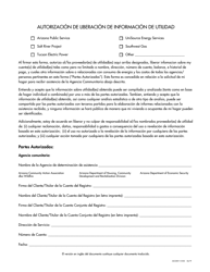 Form ASC200113-002 Utility Information Release Authorization - Arizona (English/Spanish), Page 2