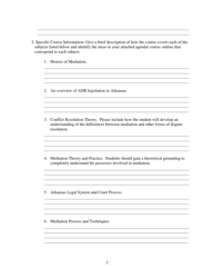 Application for Mediation Course Approval - Arkansas, Page 3