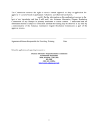 Application for Mediation Course Approval - Arkansas, Page 5
