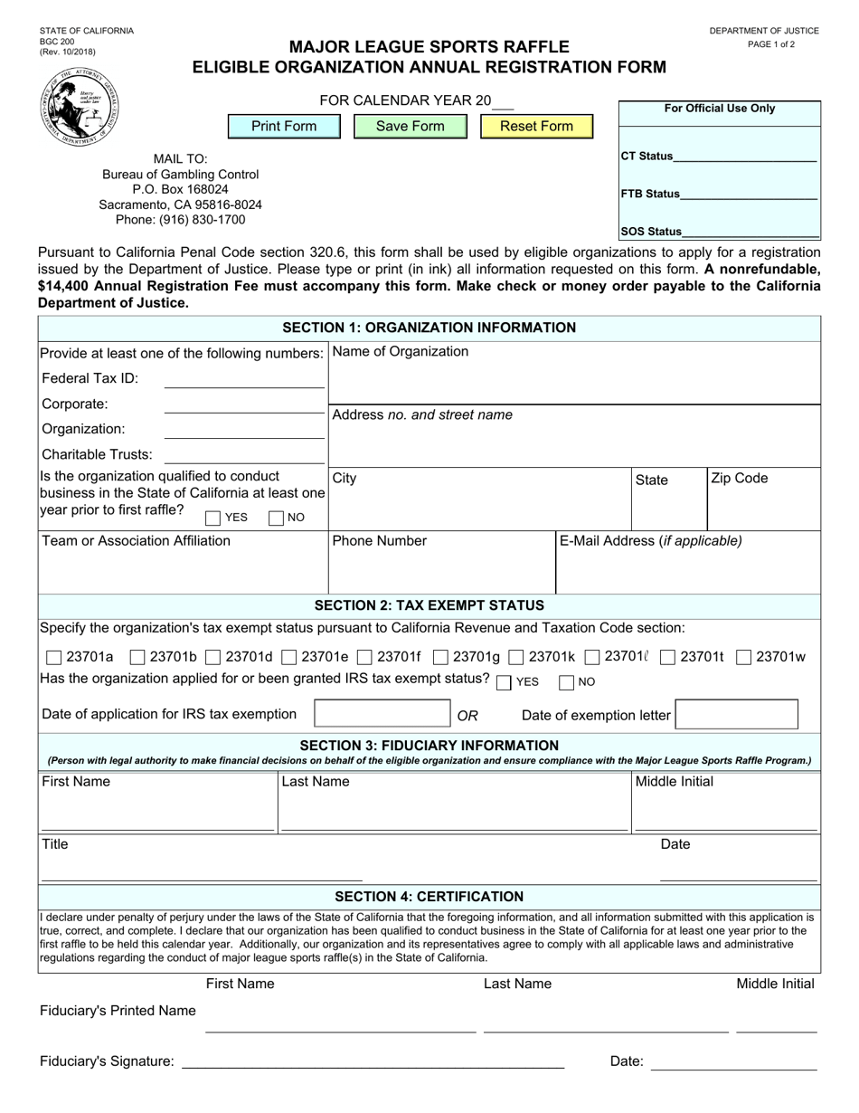 Form BGC200 - Fill Out, Sign Online and Download Fillable PDF ...