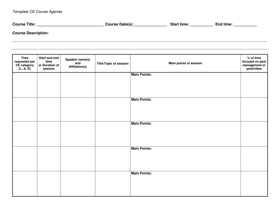 California Template Ce Course Agenda - Fill Out, Sign Online and ...