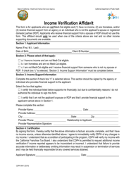 Document preview: Form CDPH8441 Income Verification Affidavit - California