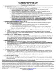 Form CDPH283C Home Health Aide Renewal Application - California, Page 2