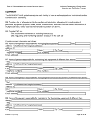 Form CDPH272 Elective Percutaneous Coronary Intervention (Pci) Program Application - California, Page 15