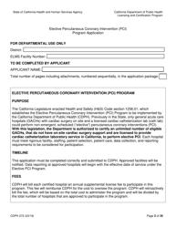 Form CDPH272 Elective Percutaneous Coronary Intervention (Pci) Program Application - California, Page 2