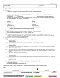 Document preview: Form ICWA-010(A) Indian Child Inquiry Attachment - California