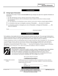 Formulario GV-710 Aviso De Audiencia Sobre La Solicitud Para Renovarorden De Restriccion De Violencia Armada - California (Spanish), Page 2