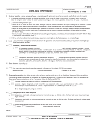 Formulario JV-250 Aviso De Audiencia Y Orden De Restriccion Temporal - Corte De Menores - California (Spanish), Page 3