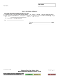 Form FW-012 Order on Court Fee Waiver After Reconsideration Hearing (Superior Court) - California, Page 3