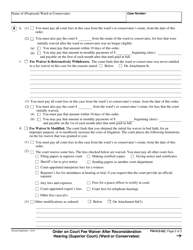 Form FW-012-GC Order on Court Fee Waiver After Reconsideration Hearing (Superior Court) (Ward or Conservatee) - California, Page 2