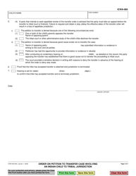 Form ICWA-060 Order on Petition to Transfer Case Involving an Indian Child to Tribal Jurisdiction - California, Page 2
