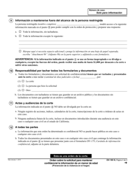 Formulario DV-165 Orden Sobre La Solicitud Para Mantener Confidencial La Informacion De Un Menor De Edad - California (Spanish), Page 4