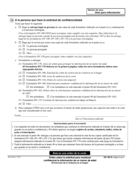 Formulario DV-165 Orden Sobre La Solicitud Para Mantener Confidencial La Informacion De Un Menor De Edad - California (Spanish), Page 5