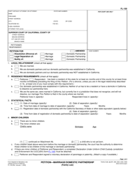 Form FL-100 Petition - Marriage/Domestic Partnership - California