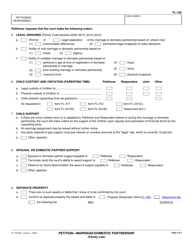 Form FL-100 Petition - Marriage/Domestic Partnership - California, Page 2