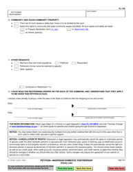 Form FL-100 Petition - Marriage/Domestic Partnership - California, Page 3