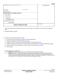 Document preview: Form FL-686 Proof of Service by Mail (Governmental) - California