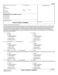 Document preview: Form JV-282 Proof of Service - Nonminor - California
