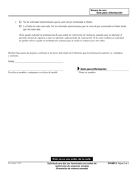 Formulario GV-600 Solicitud Para Dar Por Terminada Una Orden De Restriccion De Violencia Armada - California (Spanish), Page 2