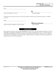Formulario GV-620 Respuesta a La Solicitud Para Dar Por Terminada Una Orden De Restriccion De Violencia Armada - California (Spanish), Page 2