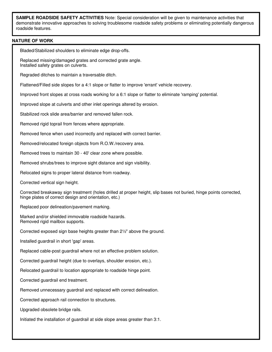CDOT Form 703 Maintenance Roadside Safety Incentive Program Report - Colorado, Page 4