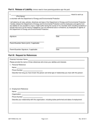 Form DEP-PARKS-VOL-100 Individual Volunteer Application - Connecticut, Page 3