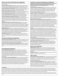 Open Access Commercial Fishing License Application - Connecticut, Page 2