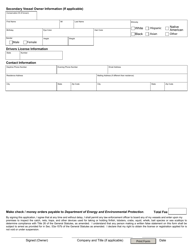 Vessel Permit Application - Connecticut, Page 2