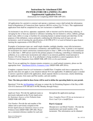 Document preview: Instructions for Form DEEP-NSR-APP-203 Attachment E203 Incinerators or Landfill Flares Supplemental Application Form - Connecticut