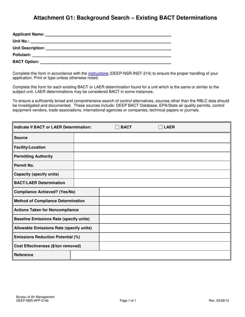 Form DEEP-NSR-APP-214B Attachment G1 - Fill Out, Sign Online and ...