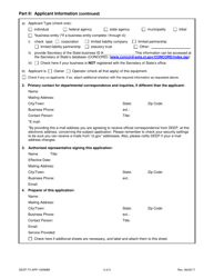Form DEEP-TV-APP-100NMM Non-minor Modification Application for an Existing Title V Permit - Connecticut, Page 2