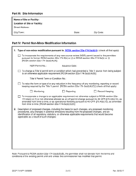 Form DEEP-TV-APP-100NMM Non-minor Modification Application for an Existing Title V Permit - Connecticut, Page 3